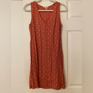 Madewell dress burnt orange buttons small